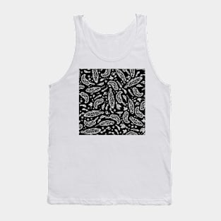 BW Feathers Pattern Inversed Tank Top